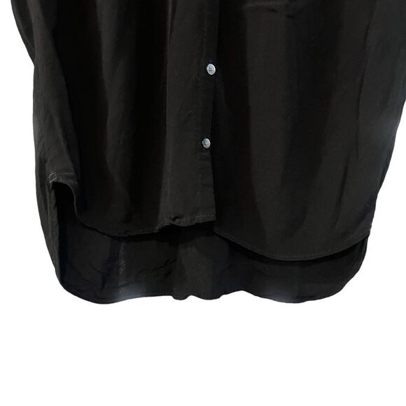 Madewell light weight black short sleeve button up top - Picture 6 of 9